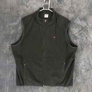 Ariat Men's Fleece Vest Full Zip Logo Embroidered Black Size XXL